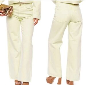 ULLA JOHNSON The Elodie Pistachio Wide Leg Jeans